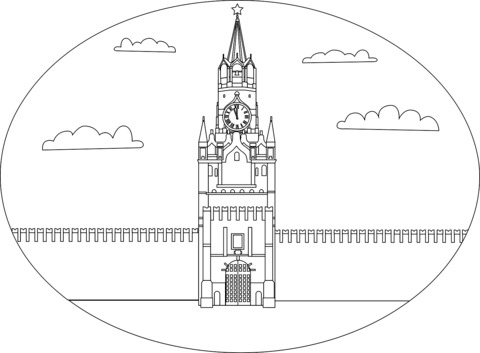 Spasskaya Tower Coloring Page